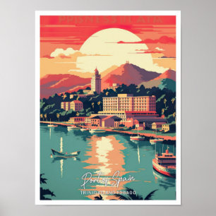 Port of Spain Travel Place illustratie Poster