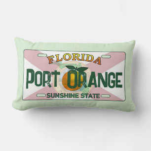 Port Oranje Florida vlag licentie bord kussen