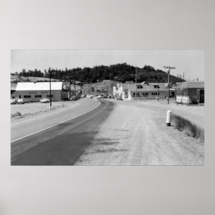 Port Orford, Oregon Town Uitzicht Foto Poster