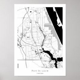 Port Saint Lucie Florida Modern Simple Map Poster