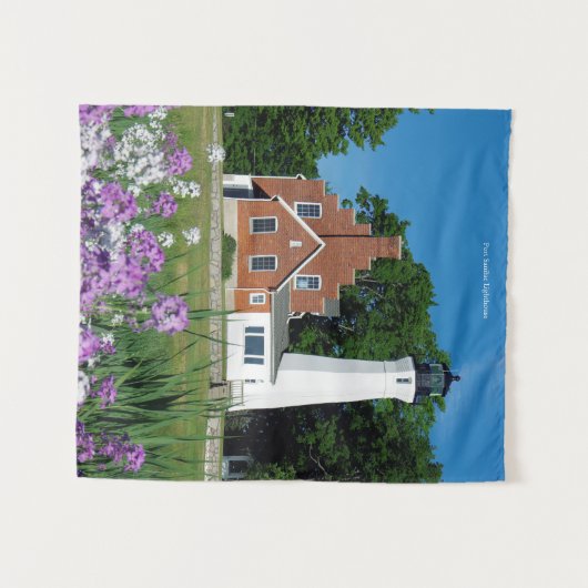 Port Sanilac Lighthouse tapestry Wandkleed (Voorkant (horizontaal))