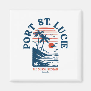 Port St. Lucie Florida Retro Surfer Vintage Strand Magneet