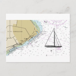 Port Townsend Sailing Nautical Chart Briefkaart