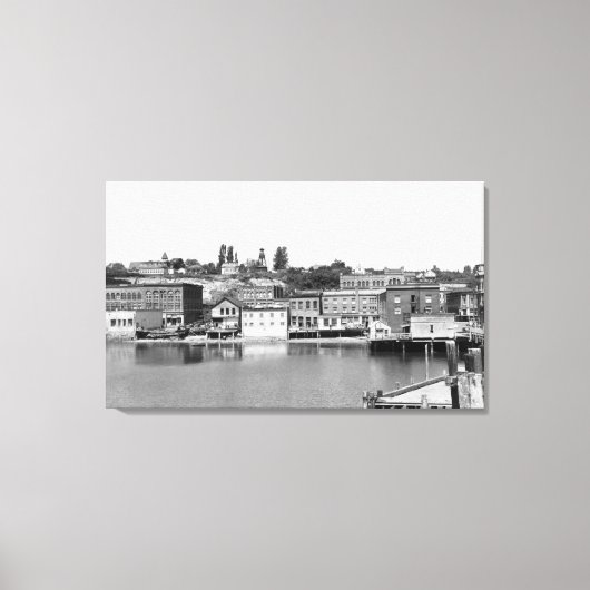 Port Townsend, WA Waterfront Town Uitzicht Photogr Canvas Afdruk (Voorkant)