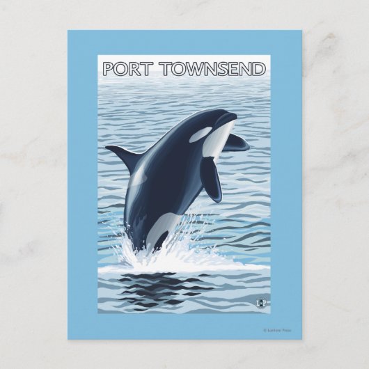 Port Townsend, WashingtonOrca Jumping Briefkaart (Voorkant)