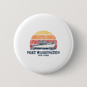 Port Washington Ny varen 70s Retro Boat Ronde Button 5,7 Cm