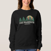 Port Washington Wi Throwback T-shirt Retro 70s (Voorkant)