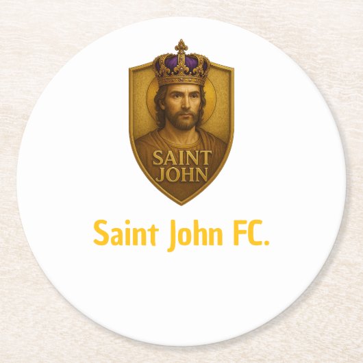 Porta-Copo Saint John FC. Ronde Kartonnen Onderzetter (Voorkant)