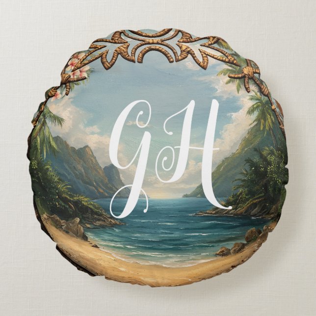 Portaal naar de tropen rond kussen (Voorkant)