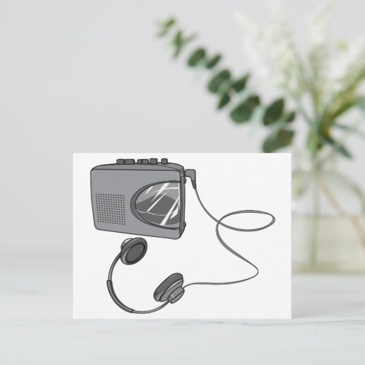 Portable Cassettebandje Player Briefkaart (Staand voorkant)
