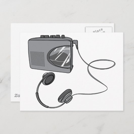 Portable Cassettebandje Player Briefkaart (Voorkant / Achterkant)