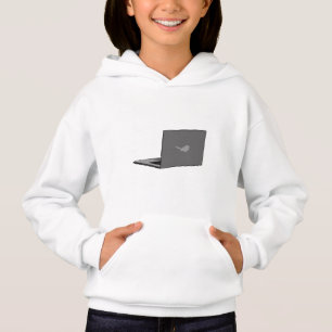 Portable gris avec logo d'oiseau