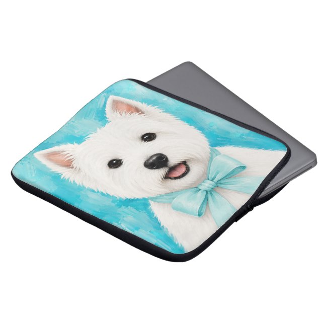 Portable Mignon Housse pour Ordinateur Westie (Devant haut)