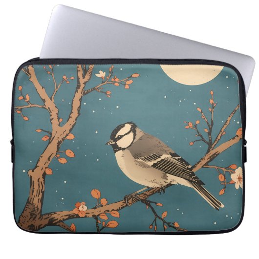 Portable Moonlit Bird Blossom - Housse pour ordinateur (Devant)