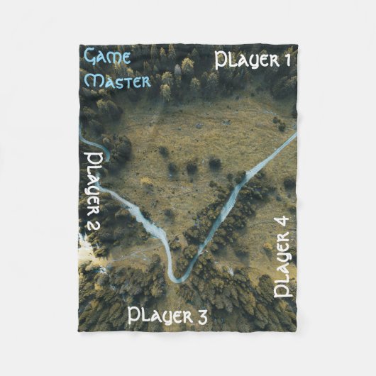 Portable Tabletop Map for Game Play: Wooded Stream Fleece Deken (Voorkant)