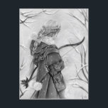 Porte à la carte de fille d'archer d'hiver<br><div class="desc">cartes avec mes propres dessins</div>