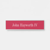 Porte à pendage rouge Mur Cube Nom Plaque (Devant)