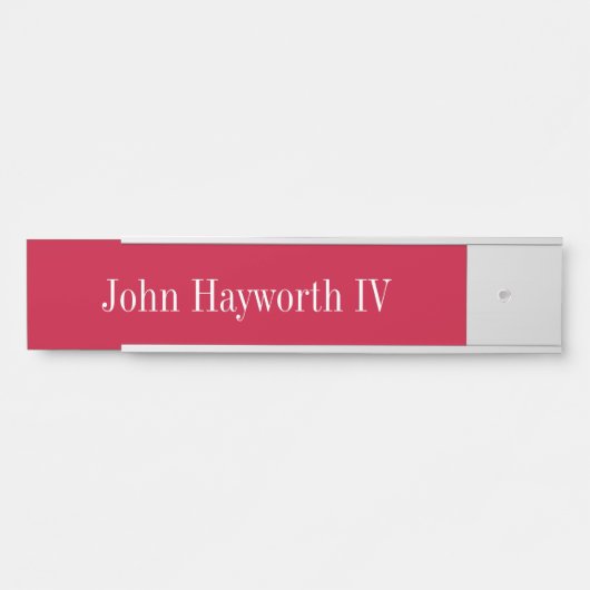 Porte à pendage rouge Mur Cube Nom Plaque (Devant)