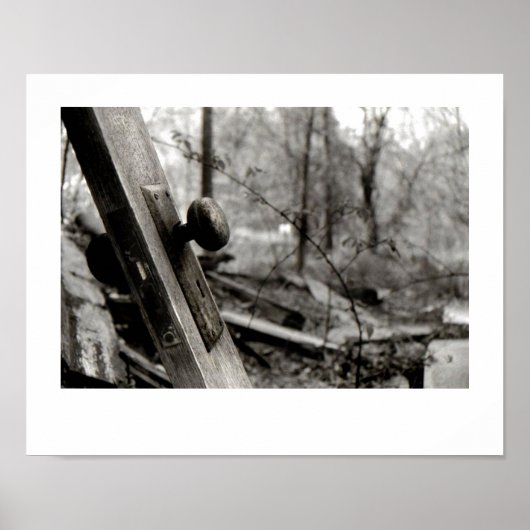 Porte abandonnée dans les bois Poster (Devant)