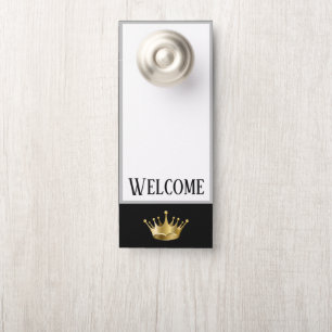 Porte Affichette de porte-Bienvenue Couronne royale