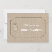 Porte-Alliance Toile de Lin Pot Mason Invitation P (Devant)