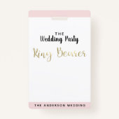 Porte-anneau Gold Mariage Party VIP Pass Badge (Devant)