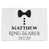 Porte-anneau Mariage Sac cadeau avec Cravate noire (Devant)