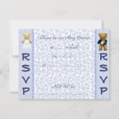 Porte-anneau - Oursons Mariage Invitation Bleu (Dos)