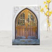 Porte arquée impressionnante - carte vierge (Fleur jaune)