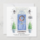 Porte avant bleue Faire-part de déplacement (Devant)