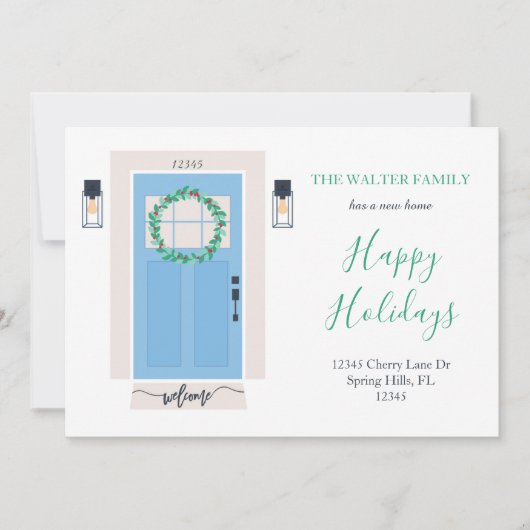 Porte avant Déplacement Faire-part bleu (Devant)