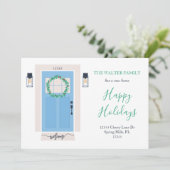 Porte avant Déplacement Faire-part bleu (Debout devant)