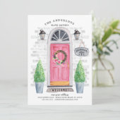 Porte avant rose Faire-part de déplacement (Debout devant)