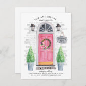 Porte avant rose Faire-part de déplacement (Devant / Derrière)