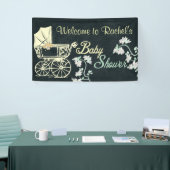 Porte-bébé jaune, bannière Baby shower (Salon professionnel)