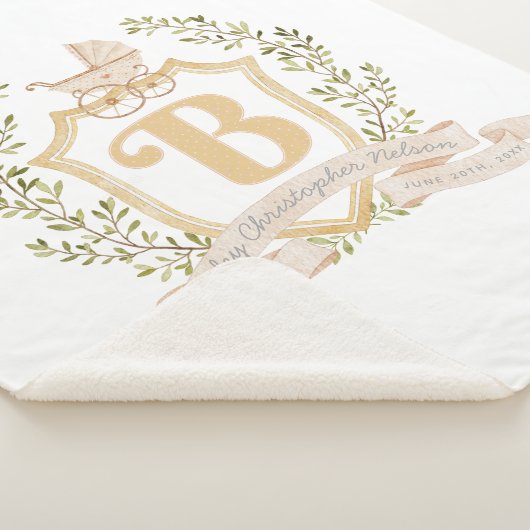 Porte bébé Monogramme "B" Pépinière Couverture béb (3/4)