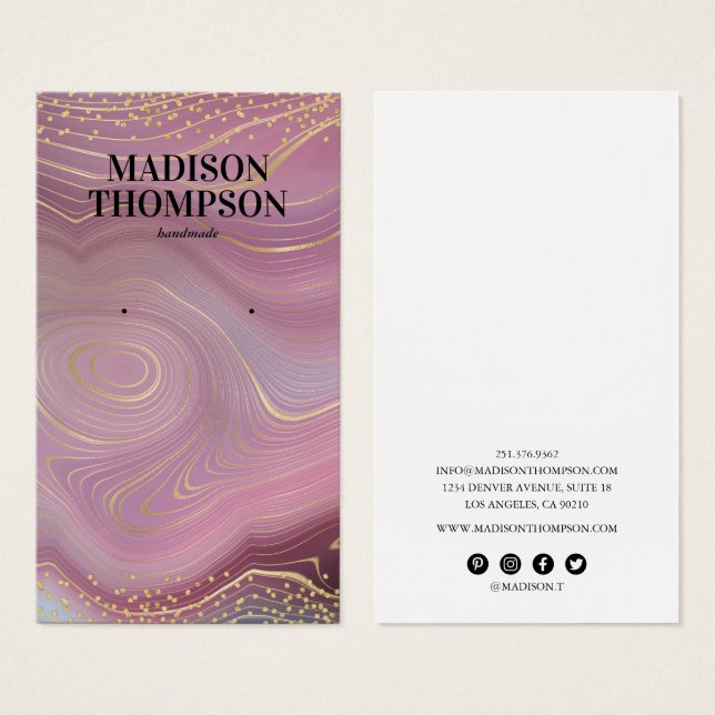 Porte-bijoux en marbre rose (Devant & derrière)