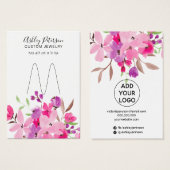 Porte-bijoux fleurie rose (Devant & derrière)