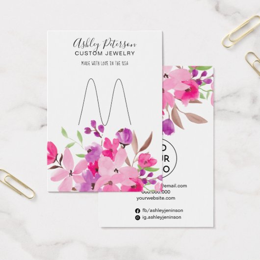 Porte-bijoux fleurie rose (Bureau)