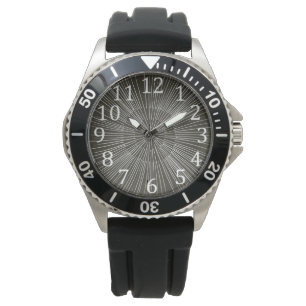 Porte blanche alternant sur noir, montre masculine