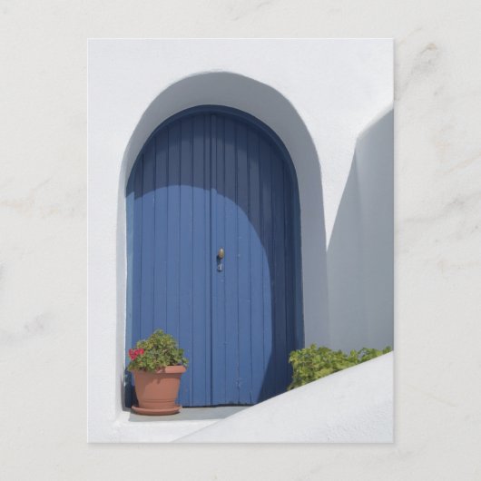 Porte bleue en Grèce Carte postale (Devant)