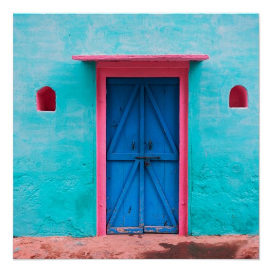 "PORTE BLEUE, MAROC", POSTER DE PHOTOGRAPHIE DE VO (Devant)