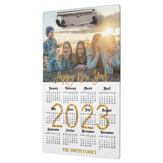 Porte-bloc 2023-2026 Calendrier Gold Parties scintillant Scri (Gauche)