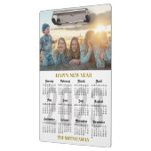 Porte-bloc 2023 Calendrier moderne Gold Script Family Photo (Gauche)