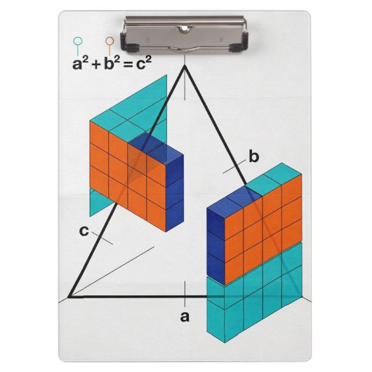 Porte-bloc 3D Pythagorean Theorem Math Clipboard (Devant)