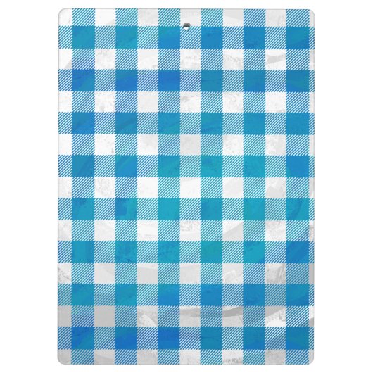 Porte-bloc à damiers Buffalo Plaid bleu et blanc (Dos)