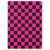 Porte-bloc à damiers carré rose chaud noir rétro géométrique (Dos)