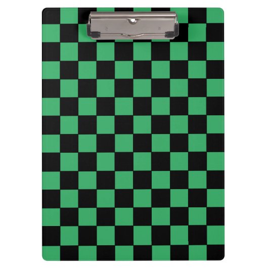 Porte-bloc à damiers vert et noir (Devant)