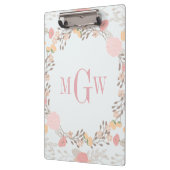 Porte-bloc à monogramme botanique floral joli (Gauche)