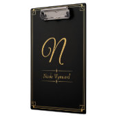 Porte-bloc à monogramme noir et or (Gauche)